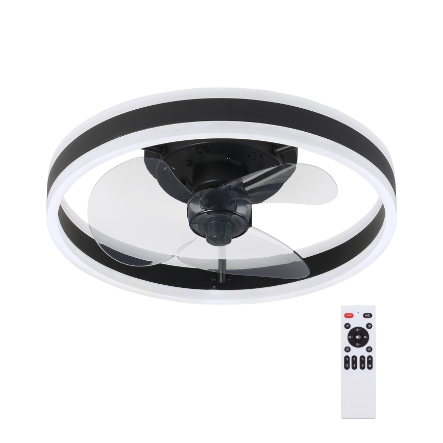 Brilagi - LED Stmívatelné stropní svítidlo s ventilátorem LED/30W/230V 3000-6500K černá + dálkové ovládání