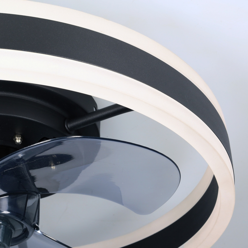 Brilagi - LED Stmívatelné stropní svítidlo s ventilátorem LED/30W/230V 3000-6500K černá + dálkové ovládání