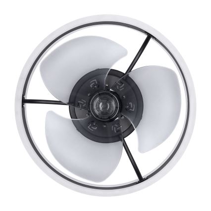 Brilagi - LED Stmívatelné stropní svítidlo s ventilátorem LED/30W/230V 3000-6500K černá + dálkové ovládání