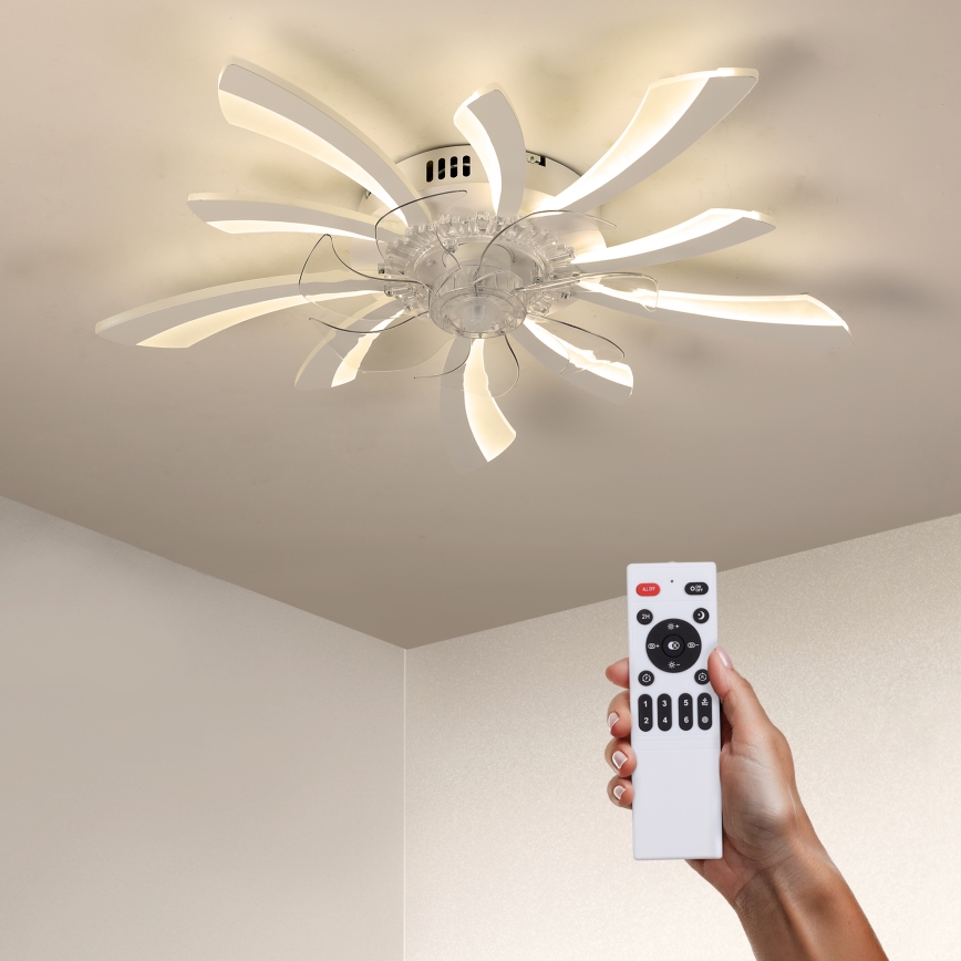 Brilagi - LED Stmívatelné stropní svítidlo s ventilátorem LED/50W/230V 3000-6500K bílá + dálkové ovládání