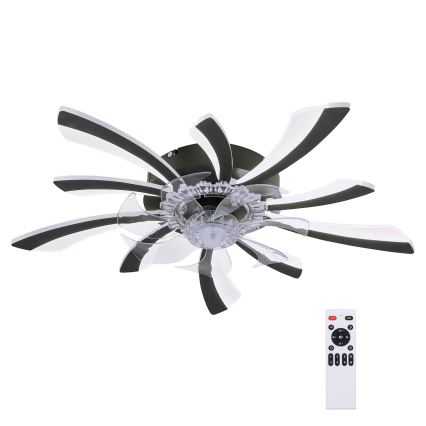 Brilagi - LED Stmívatelné stropní svítidlo s ventilátorem LED/50W/230V 3000-6500K černá + dálkové ovládání