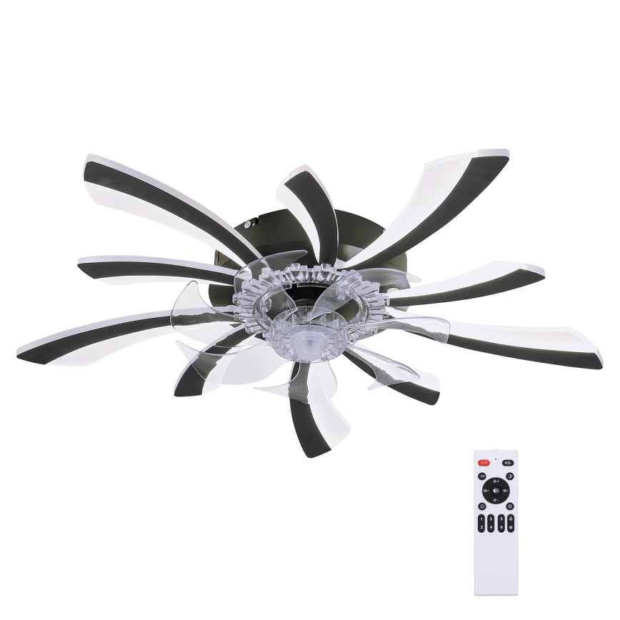Brilagi - LED Stmívatelné stropní svítidlo s ventilátorem LED/50W/230V 3000-6500K černá + dálkové ovládání