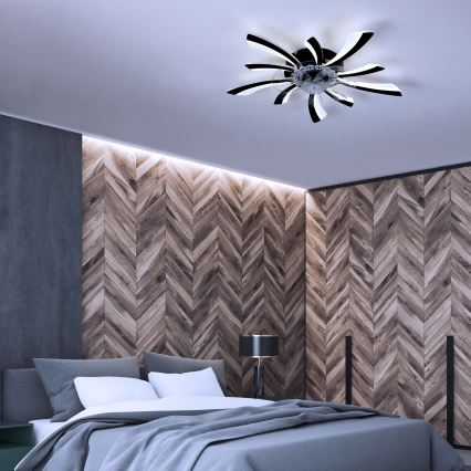 Brilagi - LED Stmívatelné stropní svítidlo s ventilátorem LED/50W/230V 3000-6500K černá + dálkové ovládání