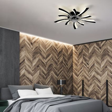 Brilagi - LED Stmívatelné stropní svítidlo s ventilátorem LED/50W/230V 3000-6500K černá + dálkové ovládání