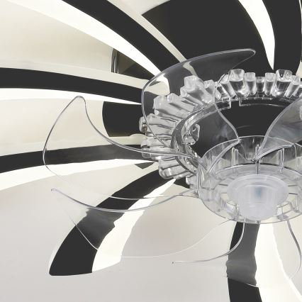 Brilagi - LED Stmívatelné stropní svítidlo s ventilátorem LED/50W/230V 3000-6500K černá + dálkové ovládání