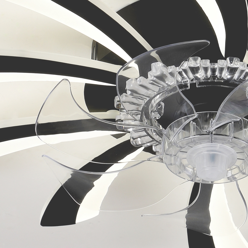 Brilagi - LED Stmívatelné stropní svítidlo s ventilátorem LED/50W/230V 3000-6500K černá + dálkové ovládání