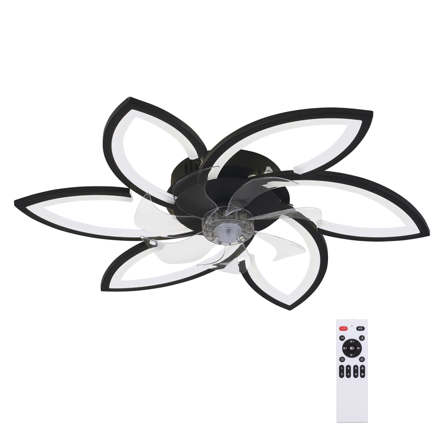 Brilagi - LED Stmívatelné stropní svítidlo s ventilátorem LED/50W/230V 3000-6500K černá + dálkové ovládání