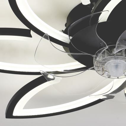 Brilagi - LED Stmívatelné stropní svítidlo s ventilátorem LED/50W/230V 3000-6500K černá + dálkové ovládání