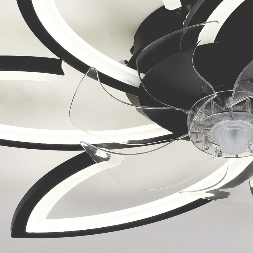 Brilagi - LED Stmívatelné stropní svítidlo s ventilátorem LED/50W/230V 3000-6500K černá + dálkové ovládání