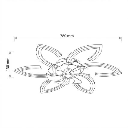 Brilagi - LED Stmívatelné stropní svítidlo s ventilátorem LED/50W/230V 3000-6500K černá + dálkové ovládání