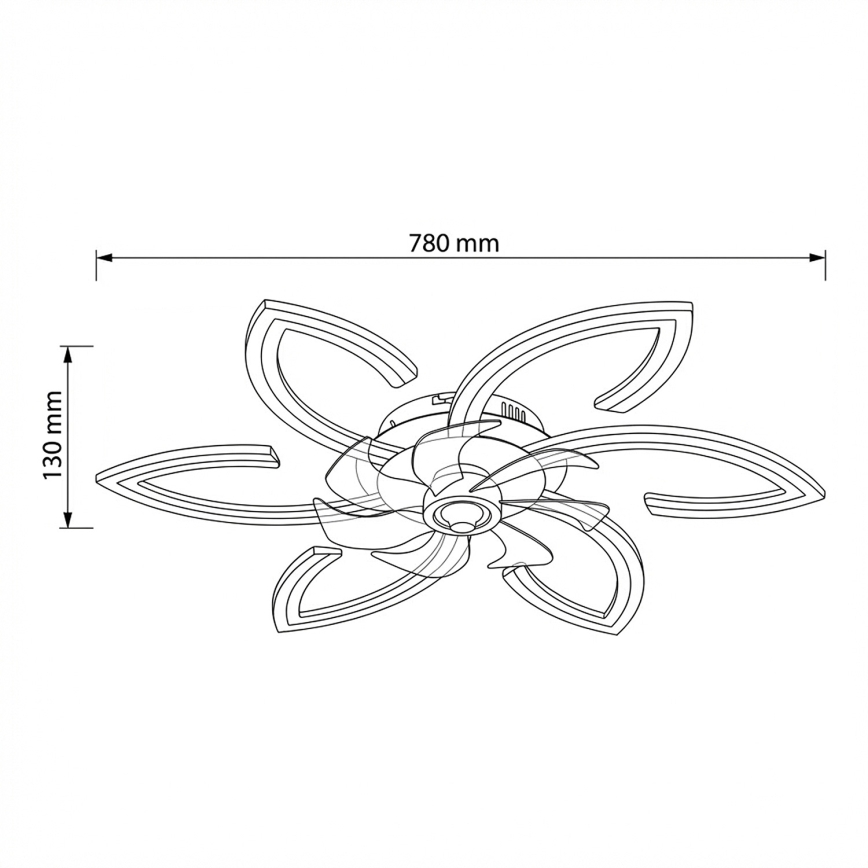 Brilagi - LED Stmívatelné stropní svítidlo s ventilátorem LED/50W/230V 3000-6500K černá + dálkové ovládání