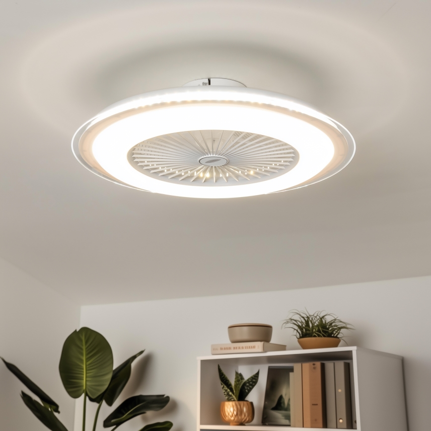 Brilagi - LED Stmívatelné svítidlo s ventilátorem RONDA LED/48W/230V 3000-6000K bílá + dálkové ovládání