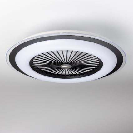 Brilagi - LED Stmívatelné svítidlo s ventilátorem RONDA LED/48W/230V 3000-6000K černá + dálkové ovládání