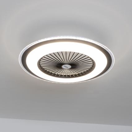 Brilagi - LED Stmívatelné svítidlo s ventilátorem RONDA LED/48W/230V 3000-6000K černá + dálkové ovládání