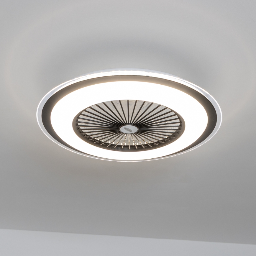 Brilagi - LED Stmívatelné svítidlo s ventilátorem RONDA LED/48W/230V 3000-6000K černá + dálkové ovládání