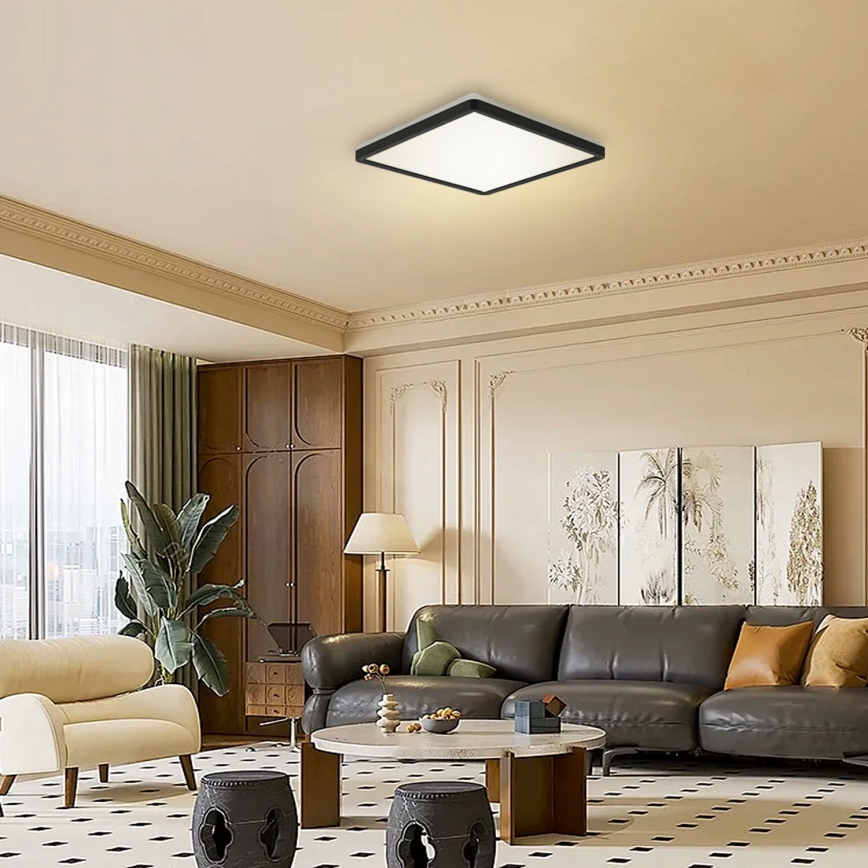 Brilagi - LED Stmívatelné svítidlo se senzorem pohybu a soumraku ULTRA SLIM LED/18W/230V 30x30 cm + dálkové ovládání