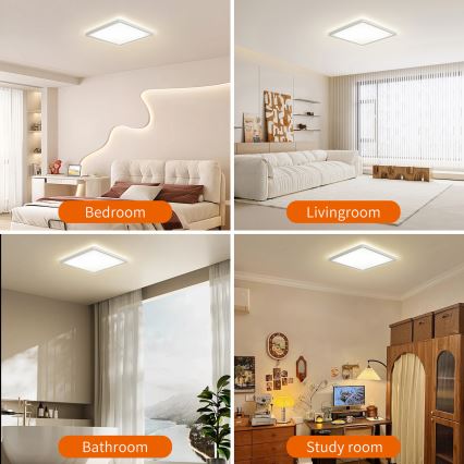 Brilagi - LED Stmívatelné svítidlo se senzorem pohybu a soumraku ULTRA SLIM LED/18W/230V 30x30 cm + dálkové ovládání