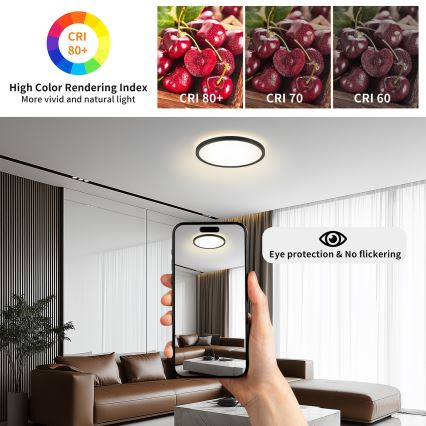 Brilagi - LED Stmívatelné svítidlo se senzorem senzorem pohybu a soumraku ULTRA SLIM LED/24W/230V pr. 42 cm + dálkové ovládání