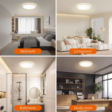 Brilagi - LED Stmívatelné svítidlo se senzorem pohybu a soumraku ULTRA SLIM LED/24W/230V pr. 42 cm + dálkové ovládání
