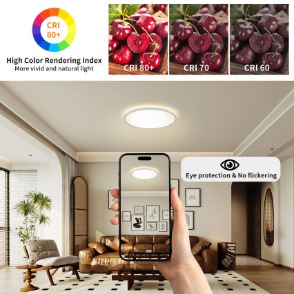 Brilagi - LED Stmívatelné svítidlo se senzorem pohybu a soumraku ULTRA SLIM LED/24W/230V pr. 42 cm + dálkové ovládání
