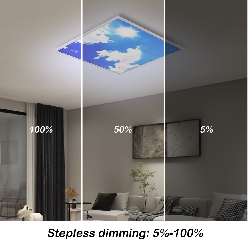 Brilagi - LED Stmívatelné stropní svítidlo SLIMFRAME LED/58W/230V 60x60 cm 3000-6000K stříbrná/modrá + dálkové ovládání