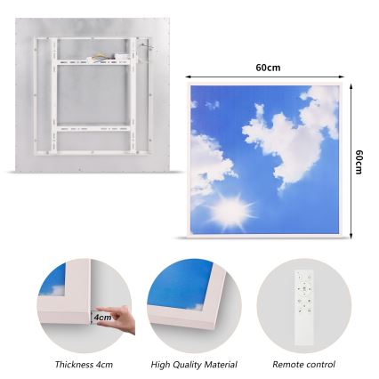 Brilagi - LED Stmívatelné stropní svítidlo SLIMFRAME LED/58W/230V 60x60 cm 3000-6000K stříbrná/modrá + dálkové ovládání