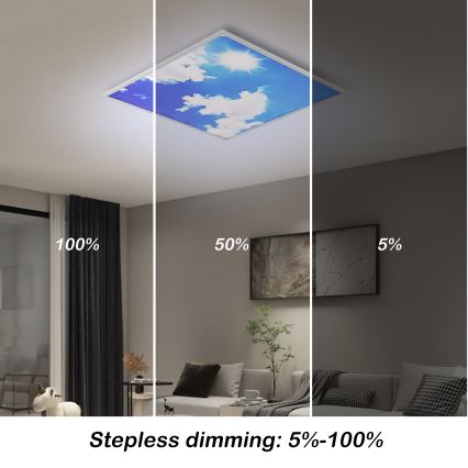 Brilagi - LED Stmívatelné stropní svítidlo SLIMFRAME SKY LED/58W/230V 60x60 cm 3000-6000K stříbrná/modrá + dálkové ovládání