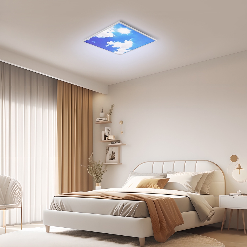 Brilagi - LED Stmívatelné stropní svítidlo SLIMFRAME SKY LED/58W/230V 60x60 cm 3000-6000K stříbrná/modrá + dálkové ovládání