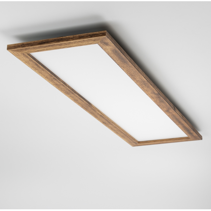 Brilagi - LED Stmívatelné stropní svítidlo SLIMFRAME WOOD LED/58W/230V 124x33,7 cm 3000-6000K hnědá + dálkové ovládání
