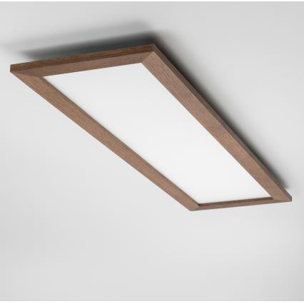 Brilagi - LED Stmívatelné stropní svítidlo SLIMFRAME WOOD LED/58W/230V 124x34 cm 3000-6000K tmavě hnědá + dálkové ovládání