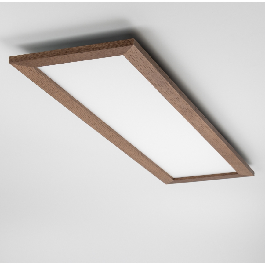 Brilagi - LED Stmívatelné stropní svítidlo SLIMFRAME WOOD LED/58W/230V 124x34 cm 3000-6000K tmavě hnědá + dálkové ovládání
