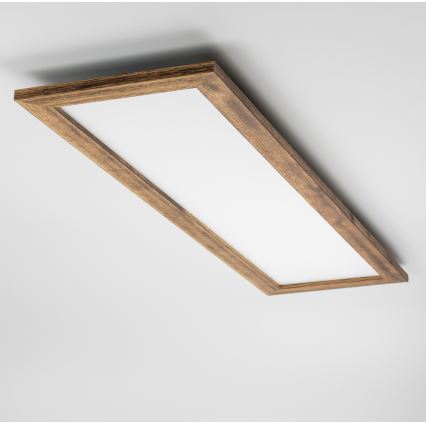 Brilagi - LED Stmívatelné stropní svítidlo SLIMFRAME WOOD LED/58W/230V 124x34 cm 3000-6000K hnědá + dálkové ovládání