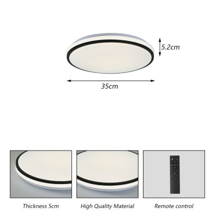 Brilagi - LED Stmívatelné stropní svítidlo SMART LED/28W/230V 3000-6000K pr. 35 cm Wi-Fi Tuya + dálkové ovládání