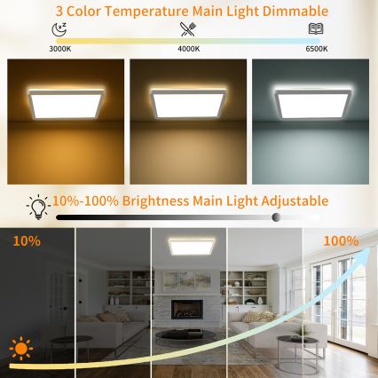 Brilagi - LED Stmívatelné stropní svítidlo ULTRA SLIM LED/18W/230V 2700-6500K 30x30 cm bílá + dálkové ovládání