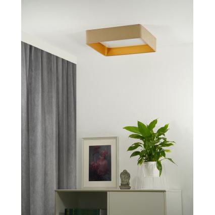 Brilagi - LED Stmívatelné stropní svítidlo VELVET SQUARE LED/24W/230V 3000/4000/6500K + dálkové ovládání béžová