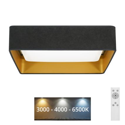 Brilagi - LED Stmívatelné stropní svítidlo VELVET SQUARE LED/24W/230V 3000/4000/6500K + dálkové ovládání šedá