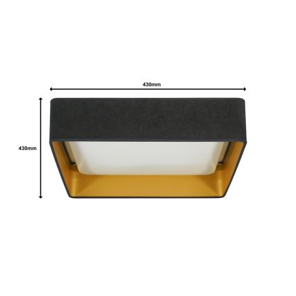 Brilagi - LED Stmívatelné stropní svítidlo VELVET SQUARE LED/24W/230V 3000/4000/6500K + dálkové ovládání šedá