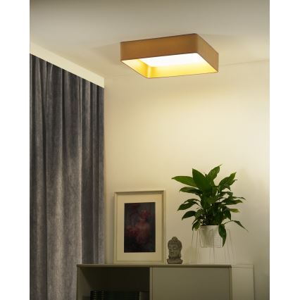 Brilagi - LED Stmívatelné stropní svítidlo VELVET SQUARE SMART LED/36W/230V 2700-6500K Wi-Fi Tuya + dálkové ovládání béžová