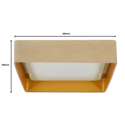 Brilagi - LED Stmívatelné stropní svítidlo VELVET SQUARE SMART LED/36W/230V 2700-6500K Wi-Fi Tuya + dálkové ovládání béžová