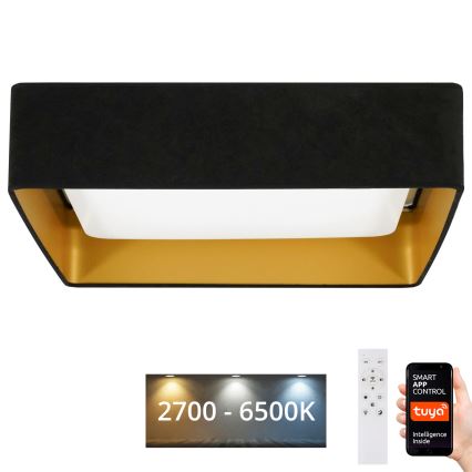 Brilagi - LED Stmívatelné stropní svítidlo VELVET SQUARE SMART LED/36W/230V 2700-6500K Wi-Fi Tuya + dálkové ovládání černá