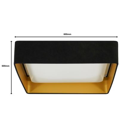 Brilagi - LED Stmívatelné stropní svítidlo VELVET SQUARE SMART LED/36W/230V 2700-6500K Wi-Fi Tuya + dálkové ovládání černá