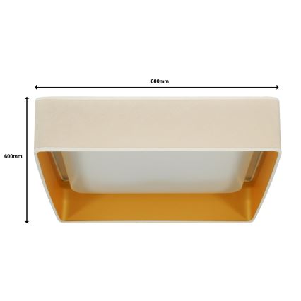 Brilagi - LED Stmívatelné stropní svítidlo VELVET SQUARE SMART LED/36W/230V 2700-6500K Wi-Fi Tuya + dálkové ovládání krémová