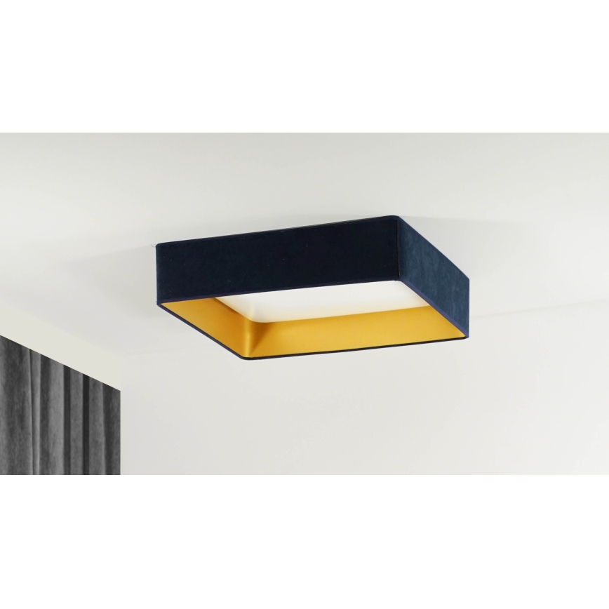 Brilagi - LED Stmívatelné stropní svítidlo VELVET SQUARE SMART LED/36W/230V 2700-6500K Wi-Fi Tuya + dálkové ovládání tmavě modrá