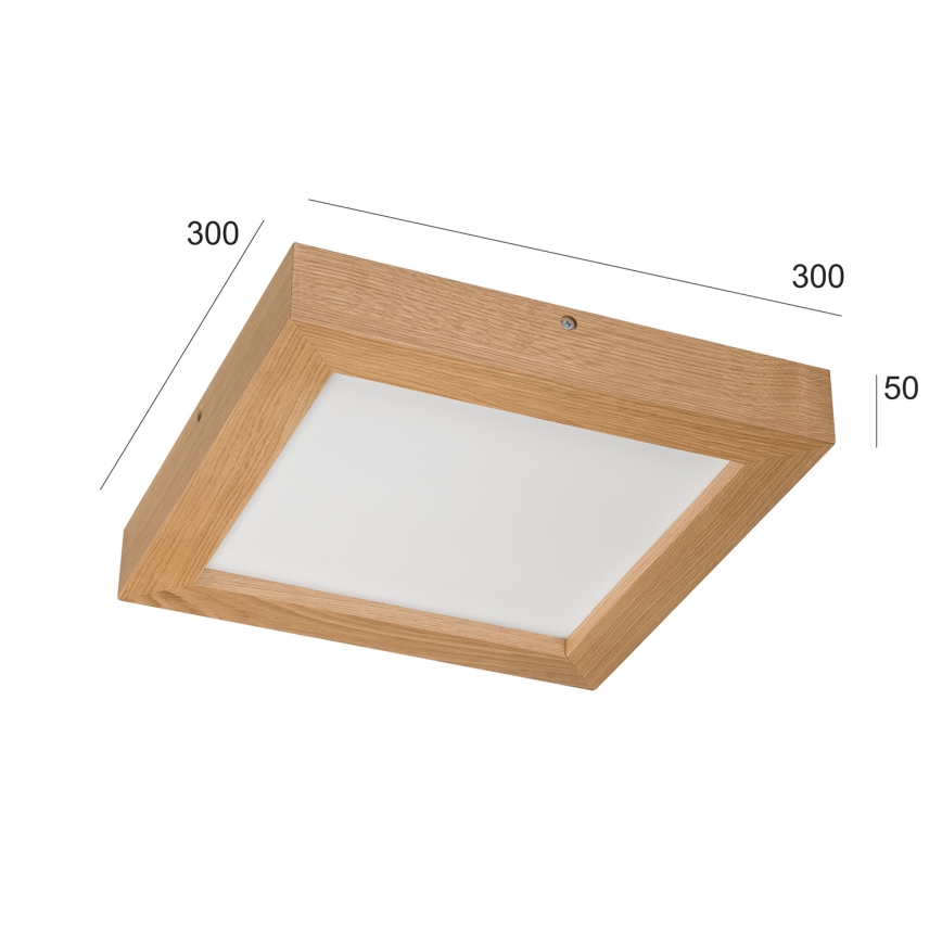 Brilagi - LED Stmívatelné koupelnové stropní svítidlo WOODY FRAME LED/24W/230V dub 30x30 cm 3000-6000K IP44 + dálkové ovládání