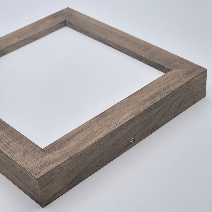Brilagi - LED Stmívatelné koupelnové stropní svítidlo WOODY FRAME LED/24W/230V dub ořech 30x30 cm 3000-6000K IP44 + dálkové ovládání
