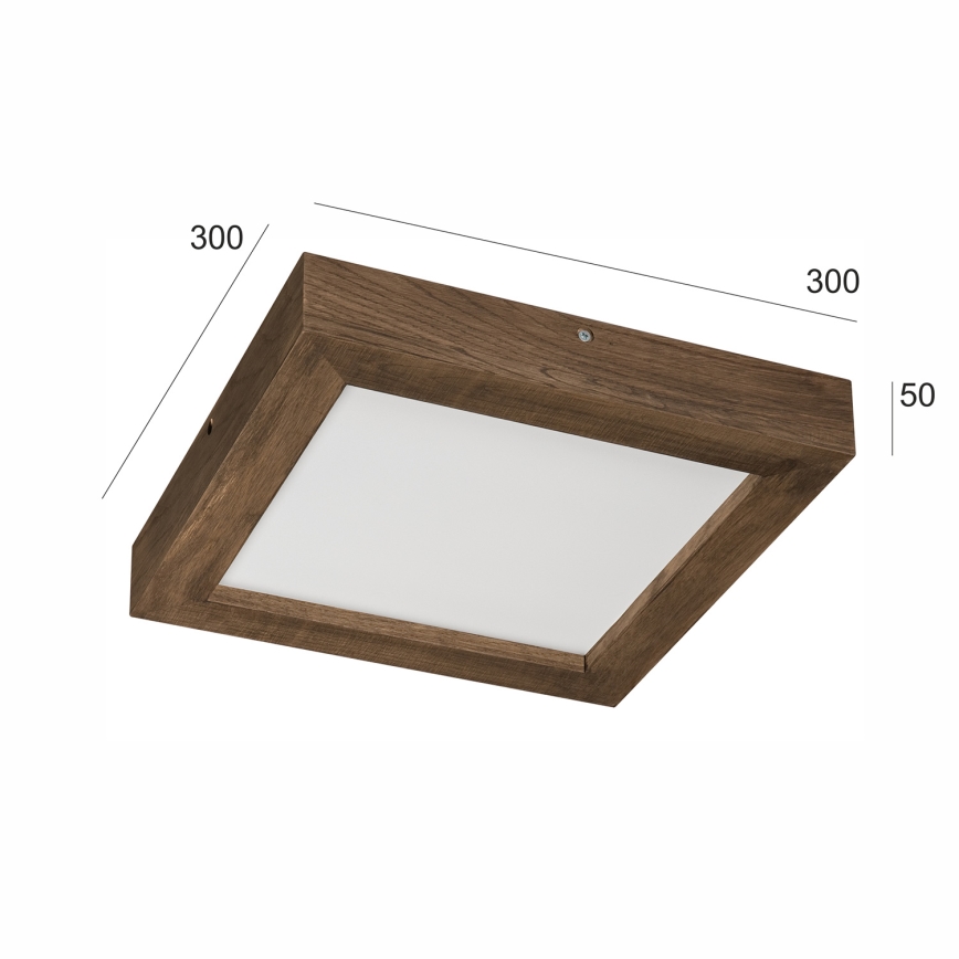 Brilagi - LED Stmívatelné koupelnové stropní svítidlo WOODY FRAME LED/24W/230V dub ořech 30x30 cm 3000-6000K IP44 + dálkové ovládání