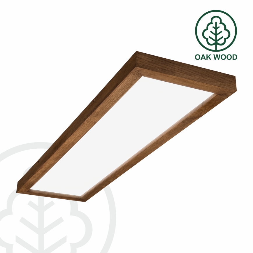Brilagi - LED Stmívatelné koupelnové stropní svítidlo WOODY FRAME LED/50W/230V dub třešeň 120x30 cm 3000-6000K IP44 + dálkové ovládání