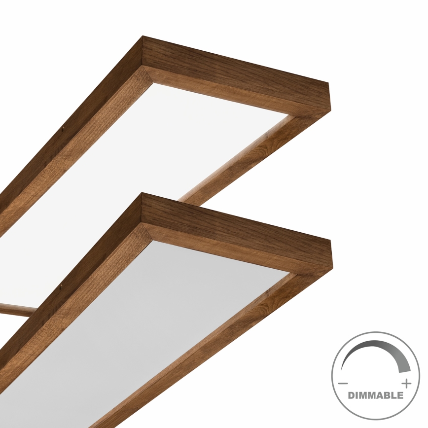 Brilagi - LED Stmívatelné koupelnové stropní svítidlo WOODY FRAME LED/50W/230V dub třešeň 120x30 cm 3000-6000K IP44 + dálkové ovládání