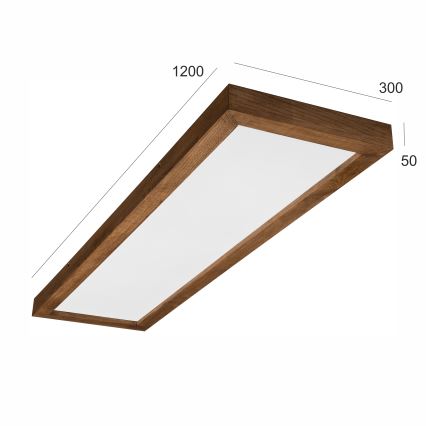 Brilagi - LED Stmívatelné koupelnové stropní svítidlo WOODY FRAME LED/50W/230V dub třešeň 120x30 cm 3000-6000K IP44 + dálkové ovládání