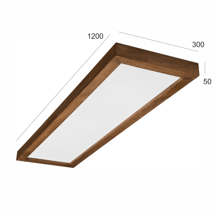 Brilagi - LED Stmívatelné koupelnové stropní svítidlo WOODY FRAME LED/50W/230V dub třešeň 120x30 cm 3000-6000K IP44 + dálkové ovládání
